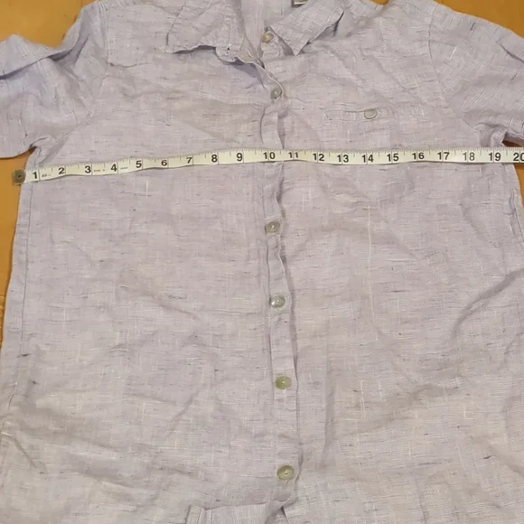 Chico's Design purple linen button down - Picture 5 of 7